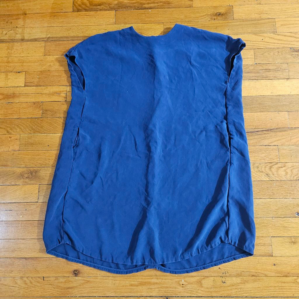 Lisa Perry Silk Shift Dress Women's Size Small Blue